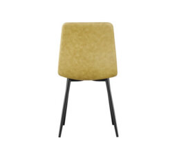 Mof Faux Suede Set Of 4 Dining Chairs With Sturdy Metal Legs Chairs With Backrest And Padded Seat Yellow Check - thumbnail 6