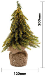 Netagon St Helens Home And Garden Decorative Gold Finish Mini Christmas Tree In Hessian Bag - thumbnail 2