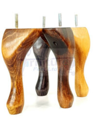 L&F Queen Anne Wooden Legs Dark Oak 150mm High Set Of 4 Replacement Furniture Feet Chairs Sofas Footstools M8 (8mm) - thumbnail 9