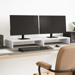 Walplus Monitor Stand White 100X27X10 Cm Engineered Wood - thumbnail 1
