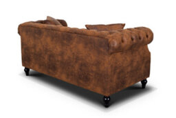 Faux Leather Suede Brown Richmond 2 Seater Chesterfield Sofa - thumbnail 6