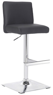 Lamboro Snella Breakfast Bar Stool, Chrome Footrest, Height Adjustable Swivel Gas Lift, Home Bar & Kitchen Barstool, Charcoal Grey - image 1