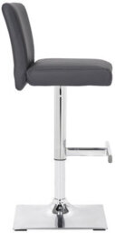 Lamboro Snella Breakfast Bar Stool, Chrome Footrest, Height Adjustable Swivel Gas Lift, Home Bar & Kitchen Barstool, Charcoal Grey - thumbnail 2