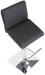 Lamboro Snella Breakfast Bar Stool, Chrome Footrest, Height Adjustable Swivel Gas Lift, Home Bar & Kitchen Barstool, Charcoal Grey - thumbnail 6