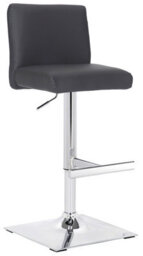 Lamboro Snella Breakfast Bar Stool, Chrome Footrest, Height Adjustable Swivel Gas Lift, Home Bar & Kitchen Barstool, Charcoal Grey - thumbnail 1