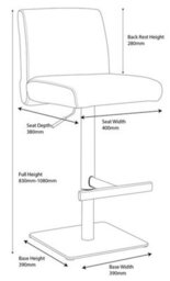 Lamboro Snella Breakfast Bar Stool, Chrome Footrest, Height Adjustable Swivel Gas Lift, Home Bar & Kitchen Barstool, Charcoal Grey - thumbnail 8