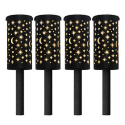 Gardenwize Pack Of 4 Solar Powered Night Sky Stake Lanterns Decorative Pathway Lighting  Garden Lights - thumbnail 3