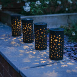 Gardenwize Pack Of 4 Solar Powered Night Sky Stake Lanterns Decorative Pathway Lighting  Garden Lights - thumbnail 1