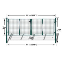 Berkfield Garden Mesh Gate Fence Door Wall Grille 289 X 75 Cm / 306 X 125 Cm - thumbnail 9