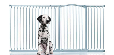 Bettacare Extra Tall Curved Top Dog Gate, 198Cm - 207Cm, Matt Grey, Extra Tall 100Cm In Height, Pressure Fit Pet Gate - image 1