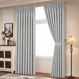 Bedlooms Blackout Curtains Thermal Insulated Pencil Pleat Light Grey Medium Window Curtain (Pair) 66 X 72 Inches With Tie Backs - thumbnail 2