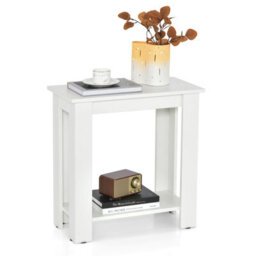 Gainoom 2-Tier End Table Modern Side Table With Storage Shelf Rectangular Sofa Table Bedside Table - thumbnail 1