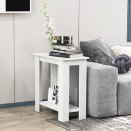 Gainoom 2-Tier End Table Modern Side Table With Storage Shelf Rectangular Sofa Table Bedside Table - thumbnail 3