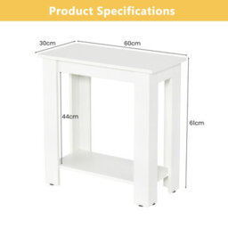Gainoom 2-Tier End Table Modern Side Table With Storage Shelf Rectangular Sofa Table Bedside Table - thumbnail 2