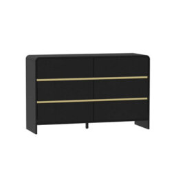 Melody Maison Black 6 Drawer Chest Of Drawers - Meridian Black Range - thumbnail 6