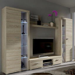 Rumba Xl Living Room Wall Unit Sonoma Oak With Led Lighting - thumbnail 3