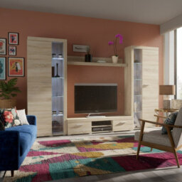 Rumba Xl Living Room Wall Unit Sonoma Oak With Led Lighting - thumbnail 2