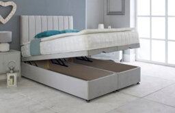 Adore Designs Portland Plush Velvet Ottoman Storage Bed, With Pillow Top Mattress - 6Ft Super King - Coffee - thumbnail 2