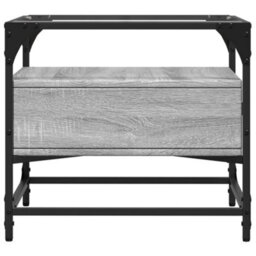 Berkfield Coffee Table With Glass Top Grey Sonoma 50X50X45 Cm Steel - thumbnail 5
