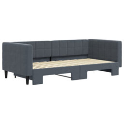 Berkfield Daybed With Trundle Dark Grey 90X190 Cm Velvet - thumbnail 3