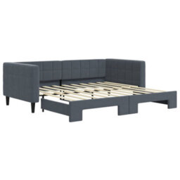 Berkfield Daybed With Trundle Dark Grey 90X190 Cm Velvet - thumbnail 2