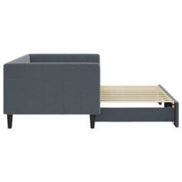 Berkfield Daybed With Trundle Dark Grey 90X190 Cm Velvet - thumbnail 4