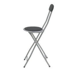 Oypla Black Padded Folding High Chair Breakfast Kitchen Bar Stool Seat - thumbnail 9