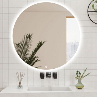Probaty Bathrooms 700X700mm Bathroom Round Mirror With Dimmable Illuminated Led,touch Sensor Ip44,wall Mounted Backlit Vanity Mirror - image 1