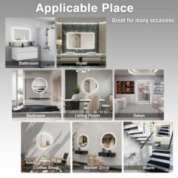 Probaty Bathrooms 700X700mm Bathroom Round Mirror With Dimmable Illuminated Led,touch Sensor Ip44,wall Mounted Backlit Vanity Mirror - thumbnail 9