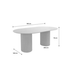 Sweeek - Oblong Dining Table Carved Wood Effect Seats 4-6 Walnut Colour 180Cm - thumbnail 5