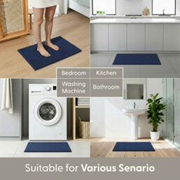 Keplin Non-Slip Microfibre Bath & Toilet Mat 40Cm X 60Cm, Navy - thumbnail 7