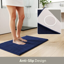 Keplin Non-Slip Microfibre Bath & Toilet Mat 40Cm X 60Cm, Navy - thumbnail 5