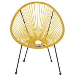 Beliani Set Of 2 Garden Chairs Acapulco Ii Pe Rattan Yellow - thumbnail 6
