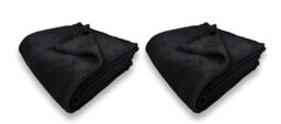 Waffle Flannel Fleece Throw Blanket Soft Warm Sofa Bed Travel (Black, Double) - Pack Of 2 - thumbnail 1