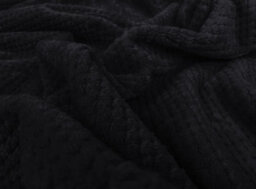 Waffle Flannel Fleece Throw Blanket Soft Warm Sofa Bed Travel (Black, Double) - Pack Of 2 - thumbnail 3