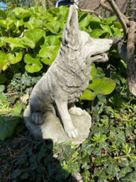 Burgess Sitting Alsatian Stone Statue Outdoor Garden British Made Dog Ornament - thumbnail 3