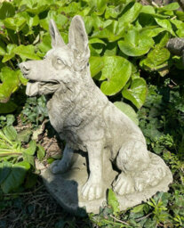 Burgess Sitting Alsatian Stone Statue Outdoor Garden British Made Dog Ornament - thumbnail 1