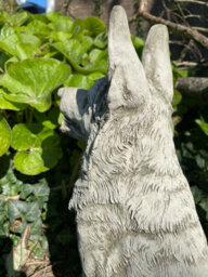 Burgess Sitting Alsatian Stone Statue Outdoor Garden British Made Dog Ornament - thumbnail 4