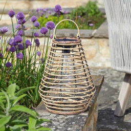 Garden Mile Solar Led Lantern Lighting For Rattan Effect Hanging Light Outdoor Table Powered Lamp Warm White - thumbnail 2