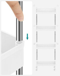 Songmics 4 Tier Plastic Mobile Shelf, Slim Space Saving Organizer, For Small Spaces, Kitchen, Bathroom, Office - thumbnail 7