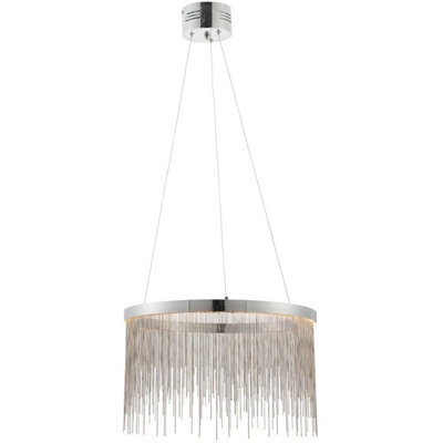 Led Ceiling Pendant Light 30W Warm White Chrome & Silver Chain Luxury Lamp - image 1