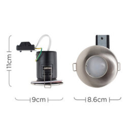 Valuelights Downlight Fire Rated Ip65 Brushed Chrome Ceiling Light Fitting 6 Pack - thumbnail 6