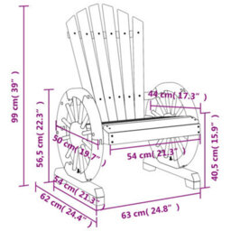 Berkfield Garden Adirondack Chair Solid Wood Fir - thumbnail 9
