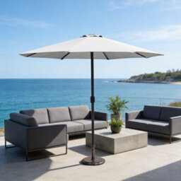Abrihome Garden Parasol With Double Vent, Garden Umbrella Coated Waterproof Fabric, Sturdy Iron Pole, Ideal For Patio, Beige - thumbnail 8