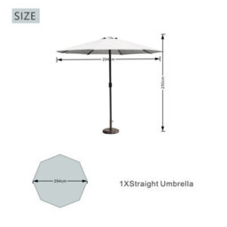Abrihome Garden Parasol With Double Vent, Garden Umbrella Coated Waterproof Fabric, Sturdy Iron Pole, Ideal For Patio, Beige - thumbnail 5