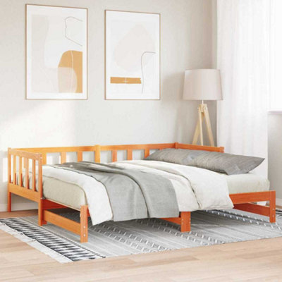 Berkfield Pull-Out Day Bed Without Mattress Wax Brown 2X(80X200) Cm - image 1