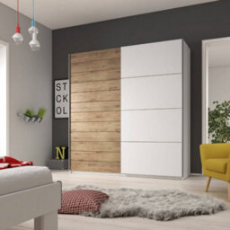 Arte Sleek Beaufort Oak Sliding Door Wardrobe With Ample Storage - H2100mm W2000mm D610mm - thumbnail 2