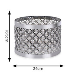 Valuelights Hadley Silver Easy Fit Metal Cut Out Acrylic Jewel Drum Ceiling Light Shade And Bulb (D)24Cm - thumbnail 6