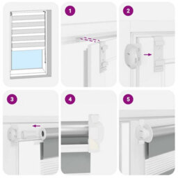 Walplus Coffee Zebra Blind 80 X 150 Cm - Light Filtering Roller Blind With Fittings Included - thumbnail 6