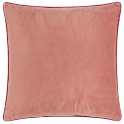 furn. Furn Meridian Plain Velvet Piped Polyester Filled Cushion, Slipper/burgundy, 55 X 55Cm - thumbnail 2